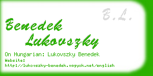 benedek lukovszky business card